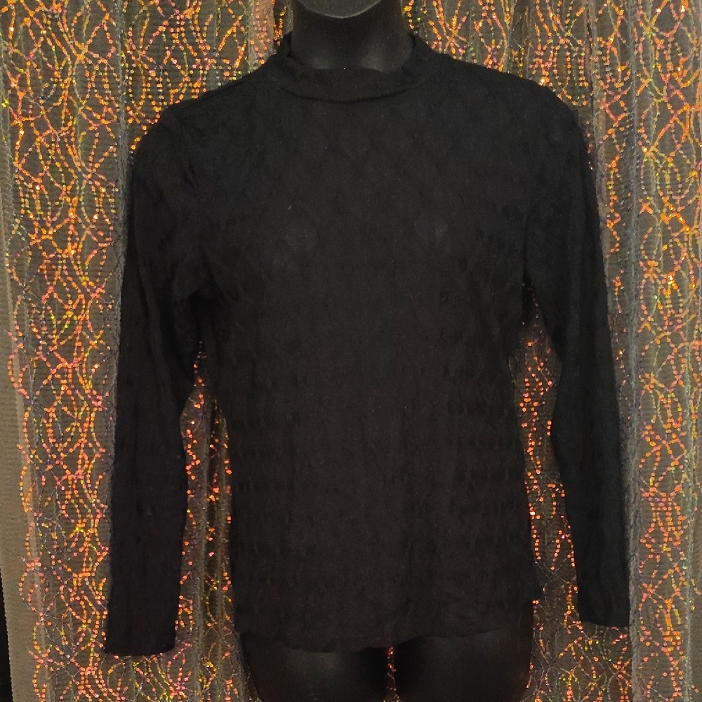 Elegant Black Lace Women's Top